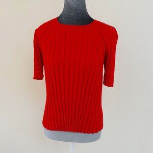 CAbi Perky Short Sleeve Sweater - Bright Orange - Size M